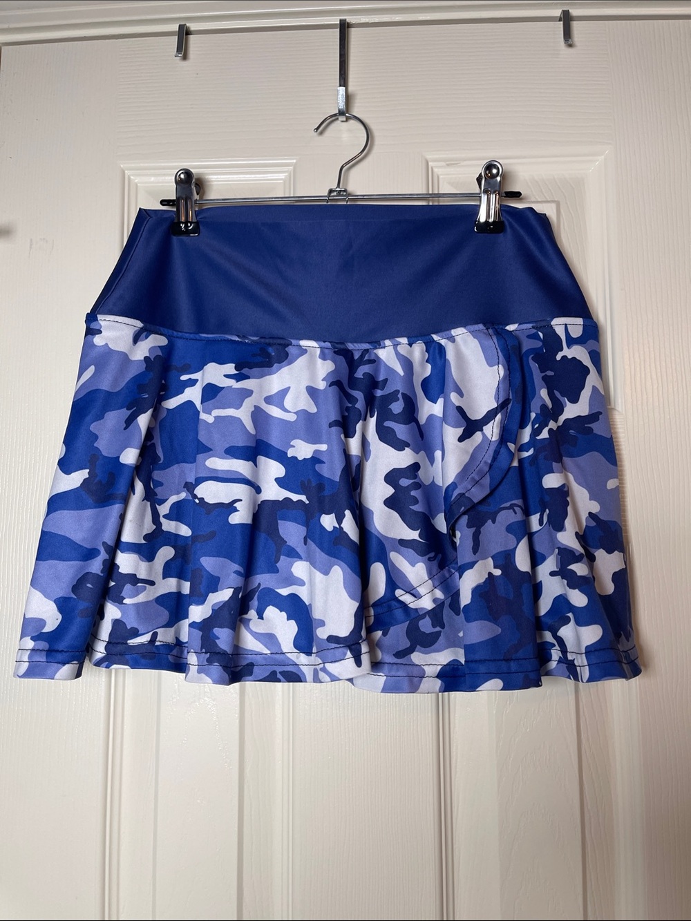 Women’s Blue/Purple Camo Athletic Skort with Solid Waistband